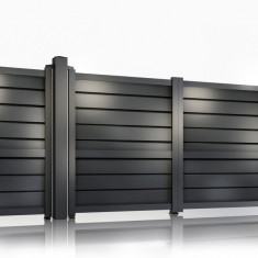 Set porti metalice din aluminiu 900x1800m, 3000x1800mm, prefabricate, gri antracit, model Baldur