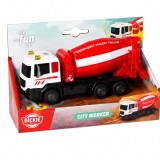 Cumpara ieftin DICKIE TOYS CITY WORKER VEHICUL DE CONSTRUCTII CU LUMINI SI SUNETE BETONIERA ROSIE 17CM