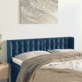 VidaXL Tăblie pat cu aripioare albastru &icirc;nchis 147x16x78/88 cm catifea 3119254