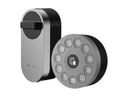 Incuietoare smart cu tastatura DL01S Ezviz CS-DL01S/DL01CP, sonerie incorporata, alarma, compatibila cu Gateway A3, 2 baterii AA, IP56 SafetyGuard Sur