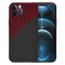 Husa pentru Apple iPhone 12 Pro Max, Techsuit, Carbonite FiberShell, Neagra Rosie