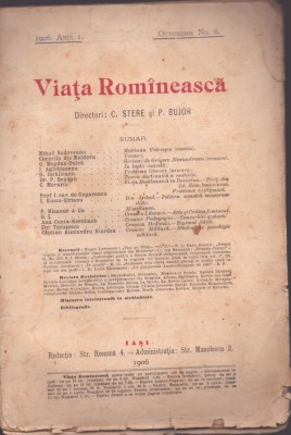 C6801N Viața Rom&amp;icirc;nească, 8/1906, Iași foto