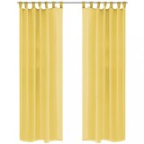 Cumpara ieftin Draperii din voal, 2 buc., 140 x 175 cm, galben
