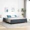 vidaXL Pat boxspring cu saltea Gri &icirc;nchis 180 x 200 cm Catifea 3398708