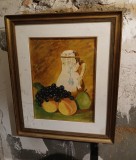 Tablou vechi/ Pictură - Natura statică cu fructe - Semnat