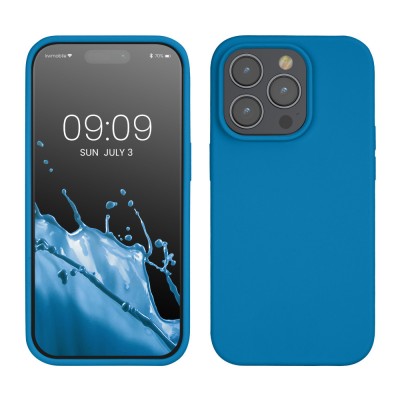 Husa Kwmobile pentru Apple iPhone 14 Pro, Albastru, Silicon, KWM000016NK038C foto