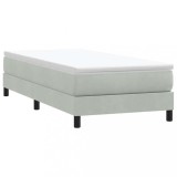 Pat cu arcuri fără saltea gri deschis 80x210 cm catifea