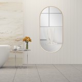Oglinda de perete baie Corato aluminiu auriu [en.casa] HausGarden Leisure