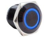 Comutator anti-vandalism, 2 poziții, SPST-NO, IP65, LED albastru