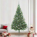 vidaXL Brad de Crăciun artificial pre-iluminat Verde 240 cm PVC