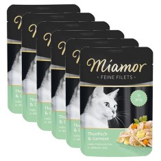 Miamor Feine Filets hrana la plic, peste ton si legume in jeleu 6 x 100 g foto