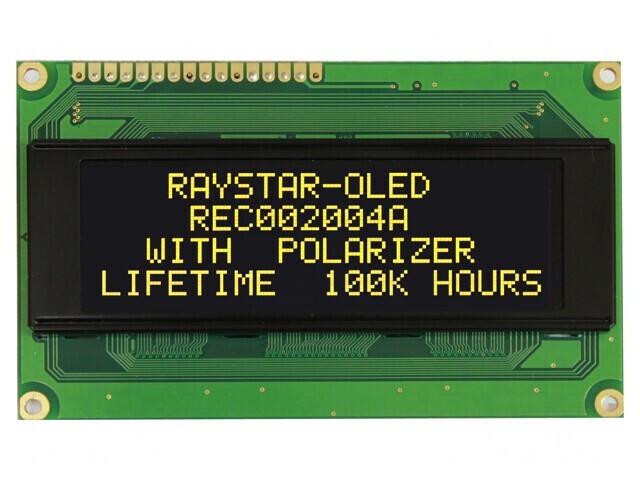 Afișaj OLED Alfanumeric 20x4 Galben 98x60x10mm 16 PIN-uri