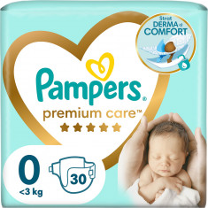 Scutece Pampers Premium Care 0 New Born Carry Pack, 30 bucati