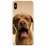 Husa silicon pentru Apple Iphone X, Cute Yawning Puppy