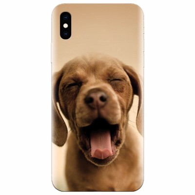 Husa silicon pentru Apple Iphone XS, Cute Yawning Puppy foto
