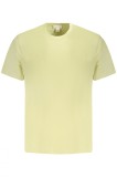 Calvin Klein Jeans Tricou barbati decolteu la baza gatului si imprimeu cu logo, Galben, XL
