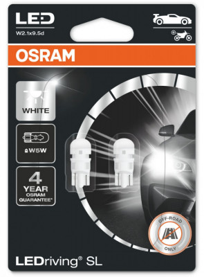 Set 2 Buc Bec Led Osram W5W 12V 1W 2825DWP-02B foto