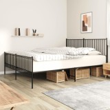 VidaXL Cadru pat fără saltea, tăblie de picioare negru 180x200cm metal