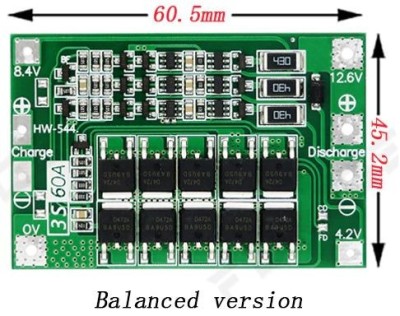 Module incarcare protectie balans BMS LiIon 3S60A 18650 foto