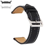 Curea piele, compatibila cu Samsung Galaxy Watch9 44mm, Black Night