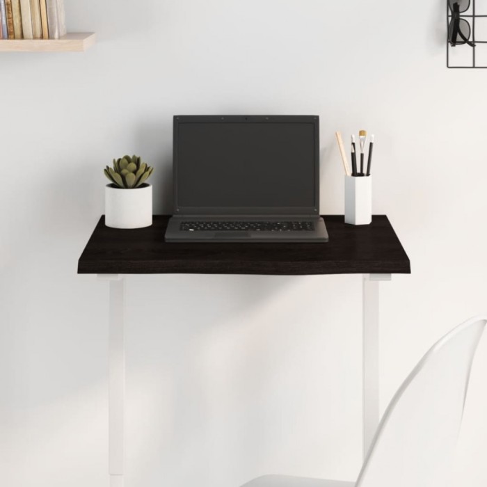 vidaXL Blat de masă gri &icirc;nchis 60x40x2 cm, lemn masiv de stejar tratat