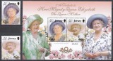 Jersey 2000 - Centenerul nașterii Reginei Elisabeta Mama, 1900-2002, Serie + Colita, MNH