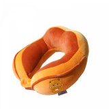 Pern&Auml; de c&Auml;l&Auml;torie pentru g&Atilde;&cent;t &Egrave;i cap, suport ergonomic, umplutur&Auml; moale din bumbac, model brodat urs, 28x28x10 cm, portocaliu