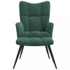 VidaXL Scaun de relaxare cu taburet, verde &icirc;nchis, catifea