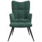 vidaXL Scaun de relaxare cu taburet, verde &icirc;nchis, catifea