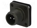 Conector circular soclu PIN 2 tată lipire argintat 13A AMPHENOL
