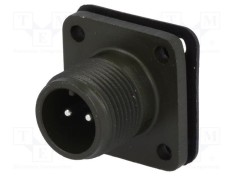 Conector circular soclu PIN 2 tată lipire argintat 13A AMPHENOL
