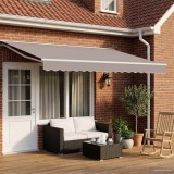 vidaXL Cadru de copertină electrică cu LED-uri Alb 4 &times; 3,5 m Aluminiu 42024840