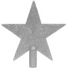 V&acirc;rf Stea Brad, Model Stea Argintie, &Icirc;nălțime 22cm, Culoare Argintiu, Material Plastic, Oem