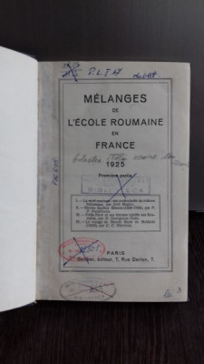 M&amp;Eacute;LANGES DE L&amp;#039;ECOLE ROUMAINE EN FRANCE 1925 PRIMA PARTE (AMESTECURI ALE SCOLII ROMANESTI IN FRANTA) foto