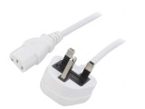 Cablu Alimentare 1m Alb 3x0,75mm2 BS 1363 la IEC C13 3A