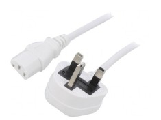 Cablu Alimentare 1m Alb 3x0,75mm2 BS 1363 la IEC C13 3A