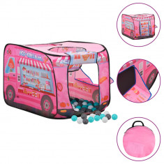 Cort de joaca pentru copii cu 250 bile, roz, 70x112x70 cm GartenMobel Dekor