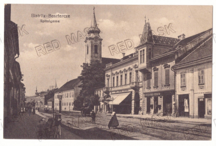 875 - BISTRITA, Hospital Street, Romania - old postcard - used - 1919