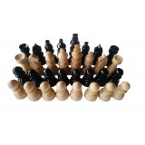 Nou set piese de sah din lemn lucrate manual la strung rege 7.9 cm negru