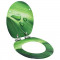 vidaXL Capac WC &icirc;nchidere silențioasă, verde, MDF, model picătură apă