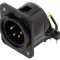 Conector XLR Tată 90&deg; Negru 6A