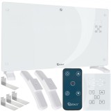 Convector alb din sticla cu afisaj LCD, telecomanda si Wi-fi, 2500 W, Geko G80446