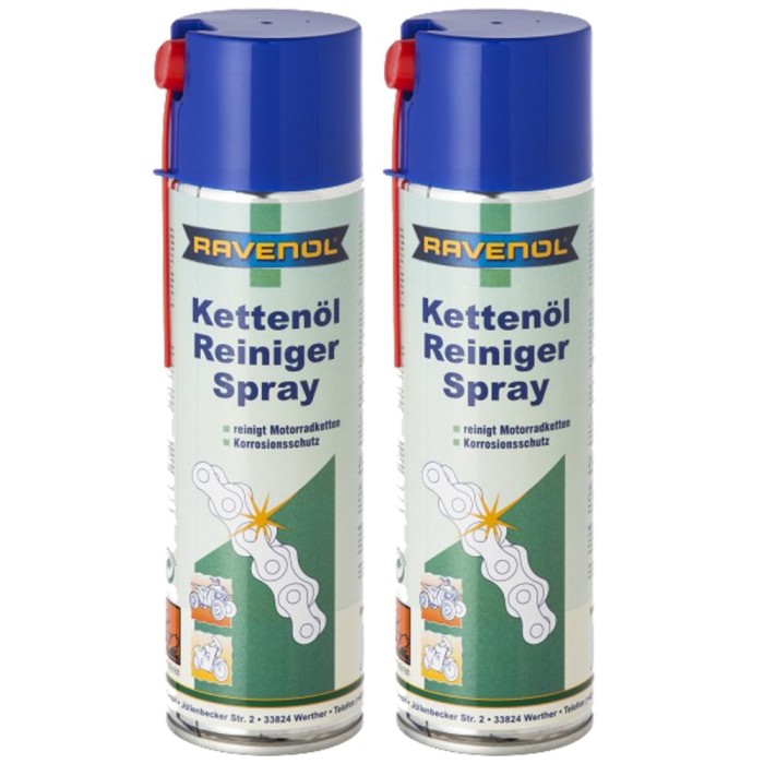 Pachet 2 x spray Ravenol pentru curatat lantul moto 500 ml