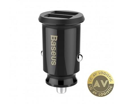 Incarcator Auto Baseus Grain 10W 2.4A 2 x USB-A Negru CCALL-ML01
