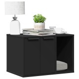 Cutie Litieră Pisici vidaXL Negru 60x40x40cm Lemn Prelucrat Mobilier Petshop Interior