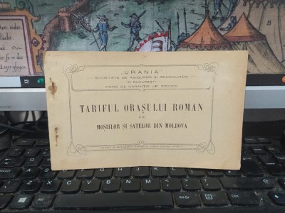 Urania, Societate de asigurări și reasigurări, Tariful orașului Roman și al moșiilor și satelor din Moldova, București c. 1911, 054 foto