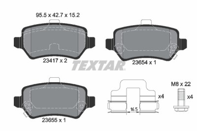 TEXTAR 2341703 set placute frana,frana disc foto