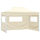 Cumpara ieftin Cort pliabil cu 3 pereți, 3 x 4,5 m, crem
