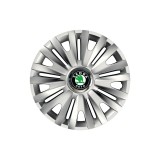 Set 4 capace roti Cu Inel Cromat Royal R15 Compatibil Cu Skoda
