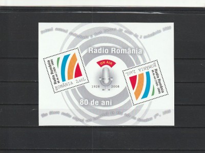2008 LP 1820 a 80 ANI SOCIETATEA ROMANA RADIO BLOC MNH NESTAMPILAT foto